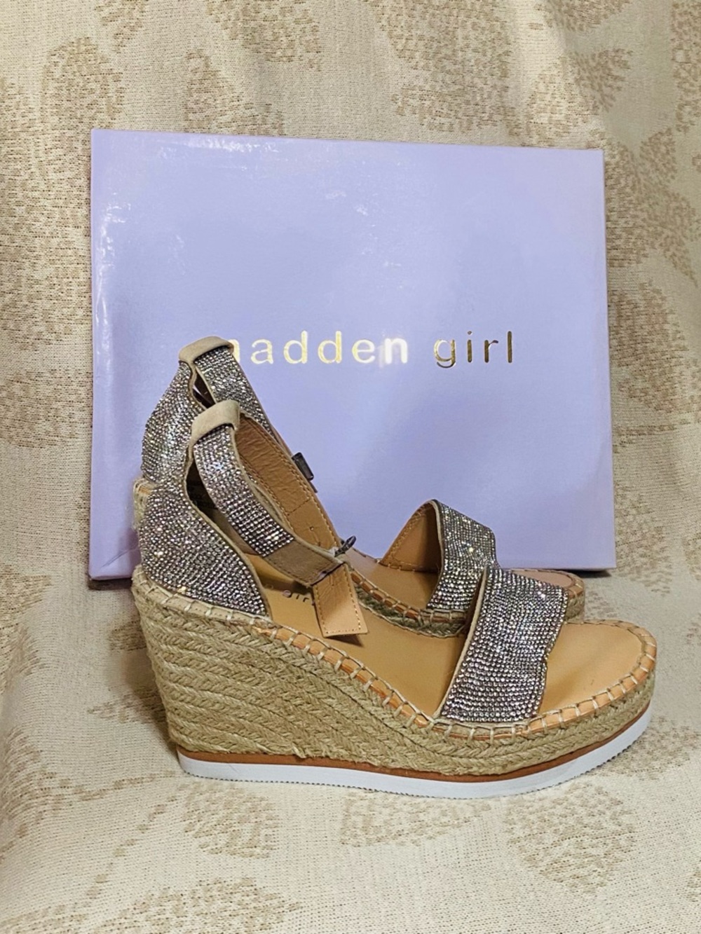 Madden Girl Rhinestone Espadrille Wedges - Picture 2 of 12